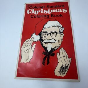 Vintage Rare Colonel Sanders 1982 Christmas Coloring Book Large Unused KFC 80s
